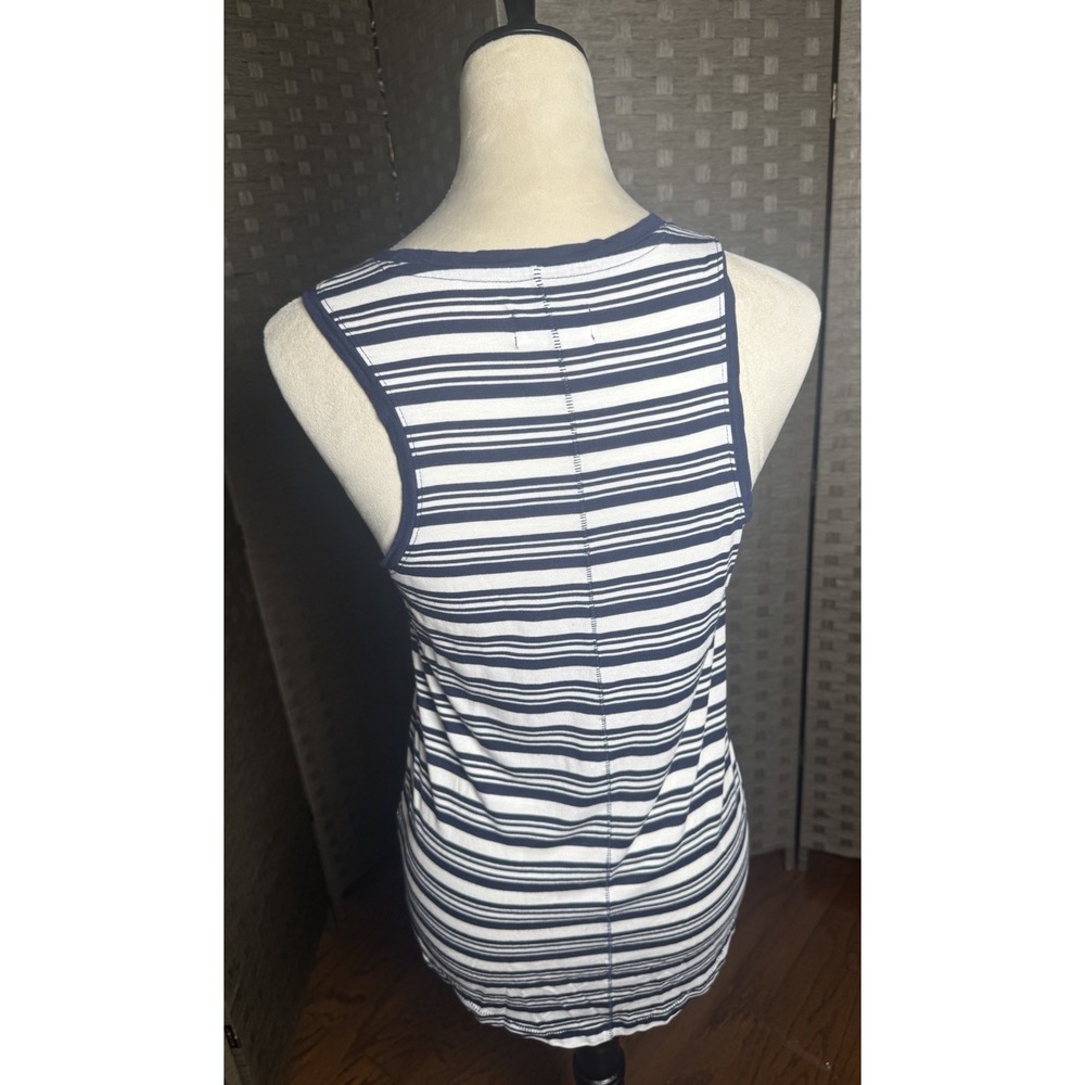 Gap Luxe Striped Tank Top Small Sleeveless Navy Shirt - Picture 3 of 5